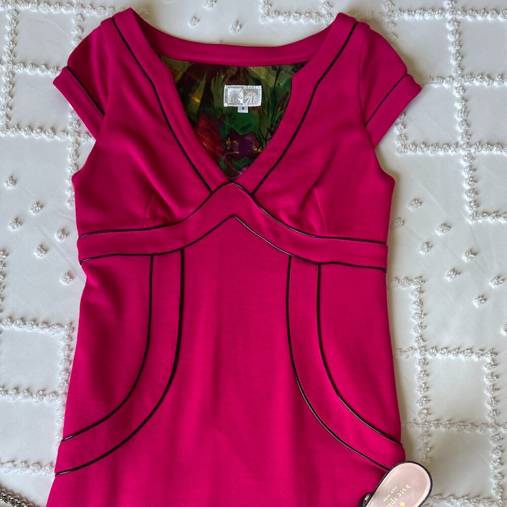 Alberto Makali Fuchsia Cap Sleeve Dress SIZE 8 - Picture 2 of 13